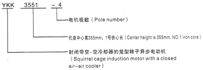 YKK系列(H355-1000)高压从江三相异步电机西安泰富西玛电机型号说明